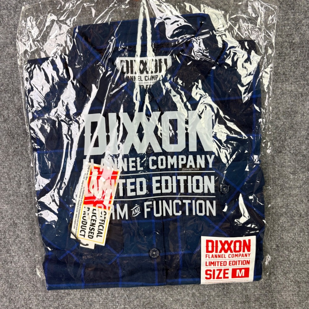 Dixxon Flannel Snap-on Shirt Mens M Blue Plaid Limited Edition Form Function New